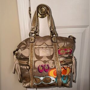 Coach Gold Poppy Glam Tote